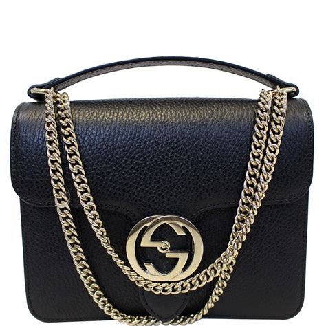 gucci leather crossbody gg|Gucci black leather crossbody bag.